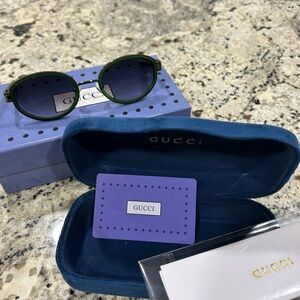 Gucci Forest Green Round Sunglasses